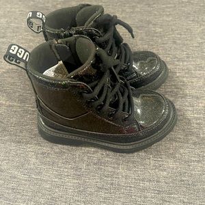 UGG toddler patent lace up boots
